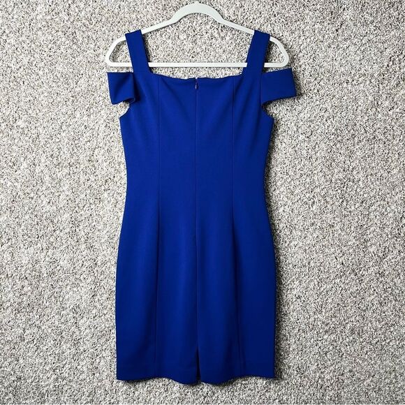Eliza J Dress Women’s 4P Royal Blue Open Cold Shoulder Cocktail - Picture 4 of 6